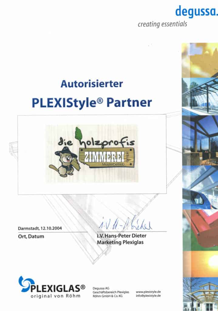 Zertifikat Plexistyle